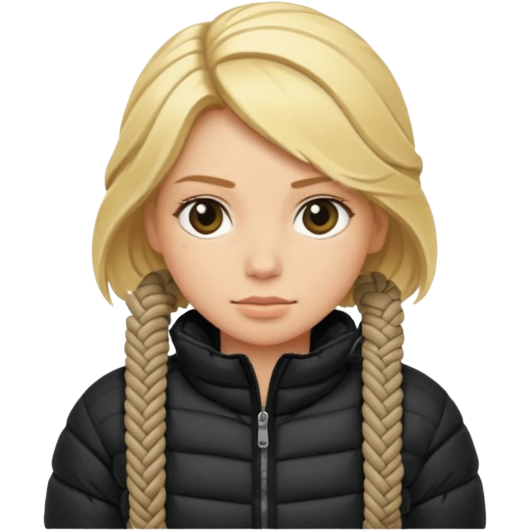 blond female emoji wearing a black down jacket, wraped in ropes emoji