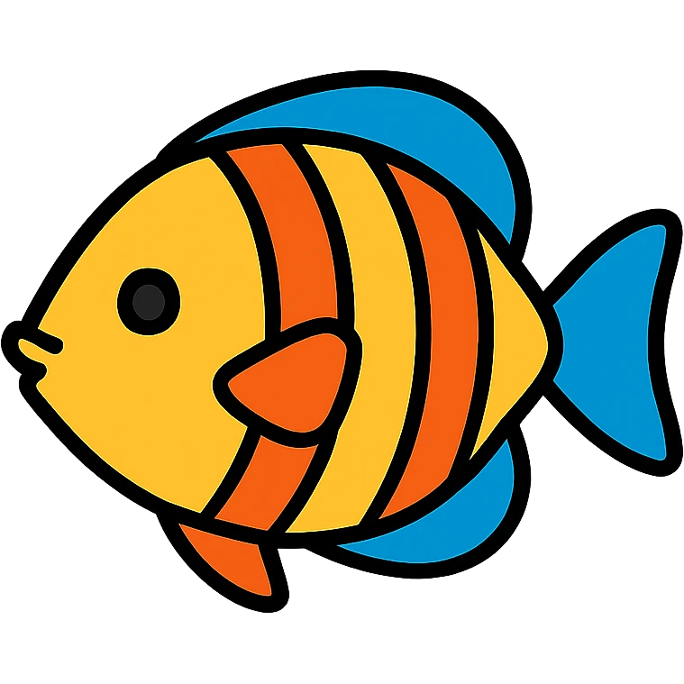 Tropical fish icon with vibrant colors emoji