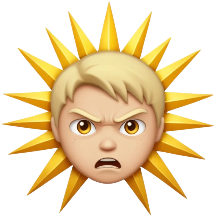 Rayos estrella  cara enojada emoji