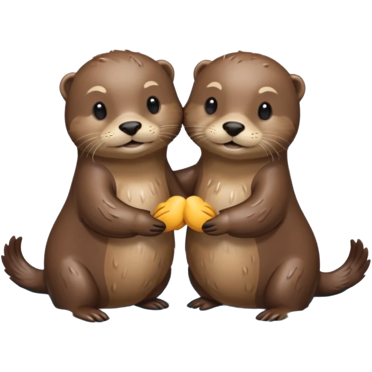 2 otters holding hands swimming emoji