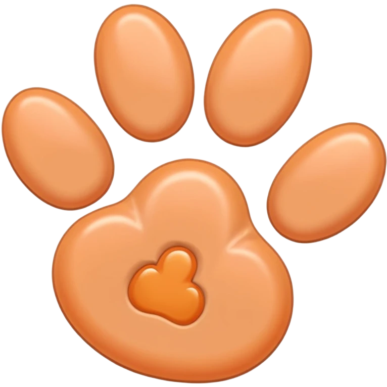 a very light pale pastel apricot pawprint emoji