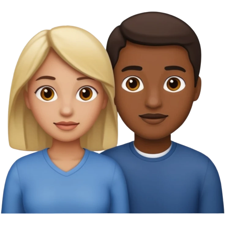 Black and white couple emoji