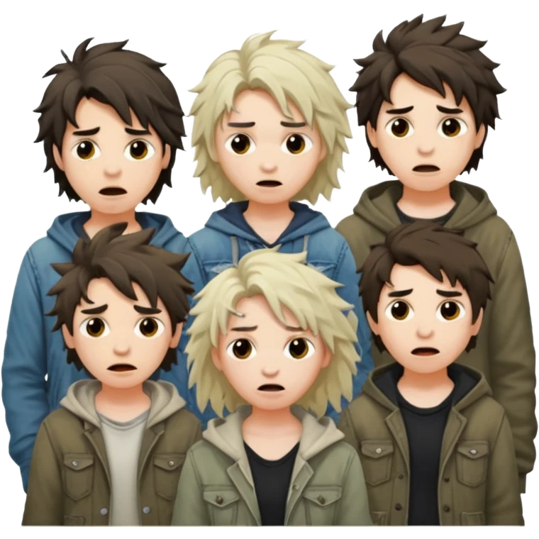 a group of crazy people looking weird with wild expressions emoji