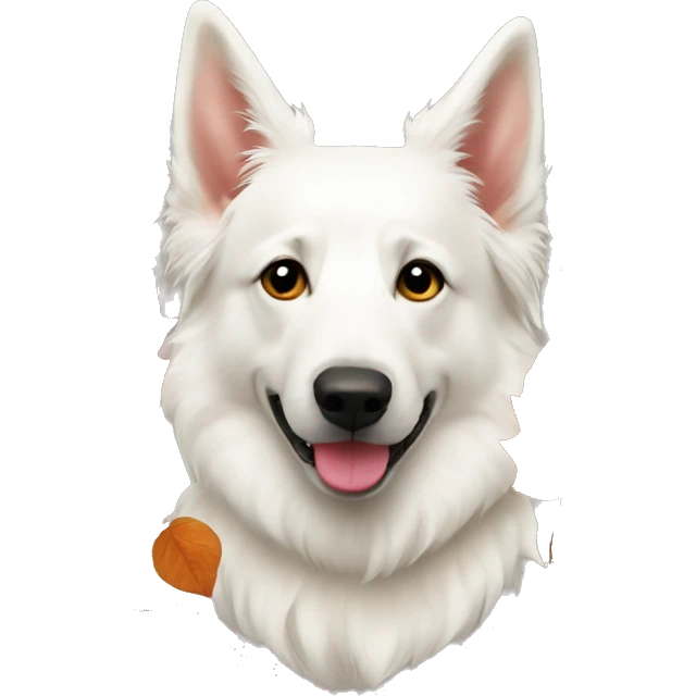 White swiss shepherd during Autumn  emoji