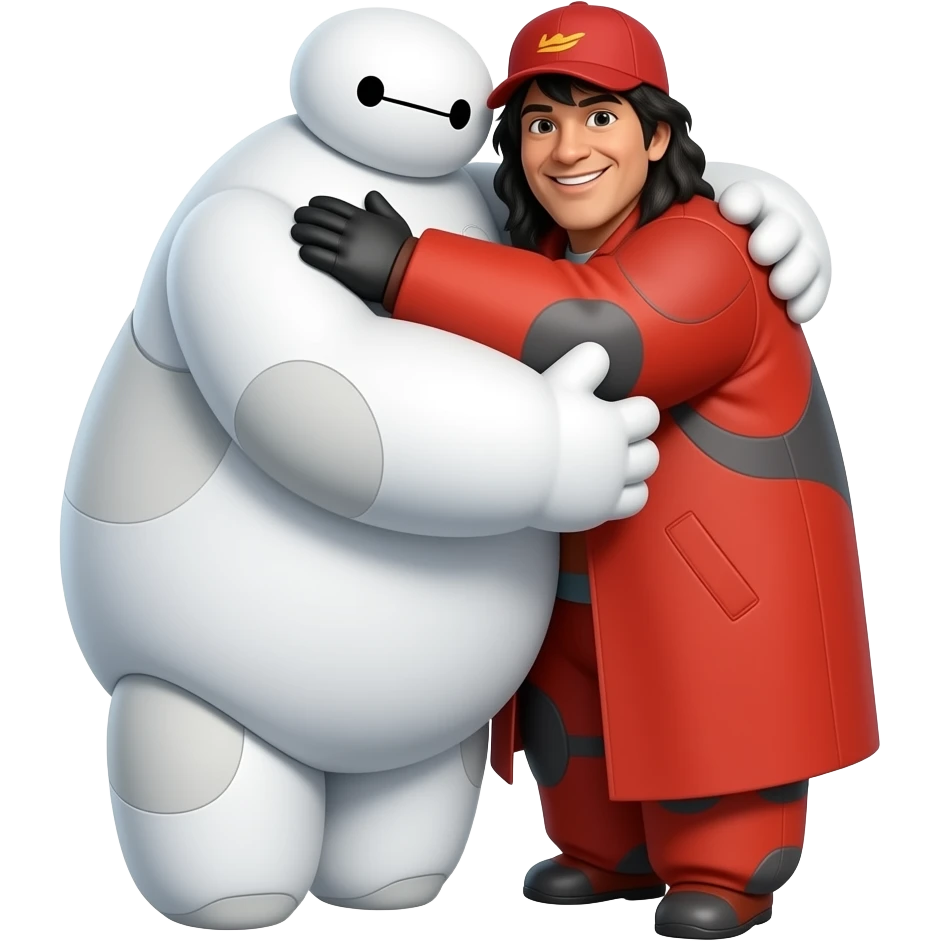 Baymax hugging a friend emoji