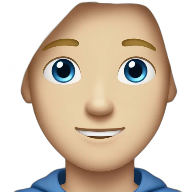 blue-eyed teen-ager man with long straight blond hair emoji