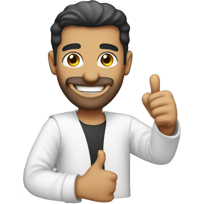 Smiling Arabic man showing thumbs up  emoji