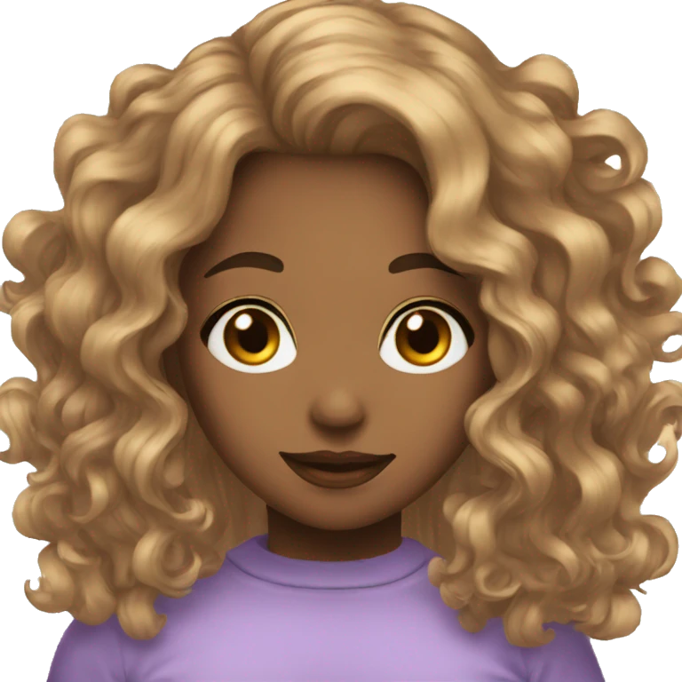 cute girlfriend wavy hair emoji