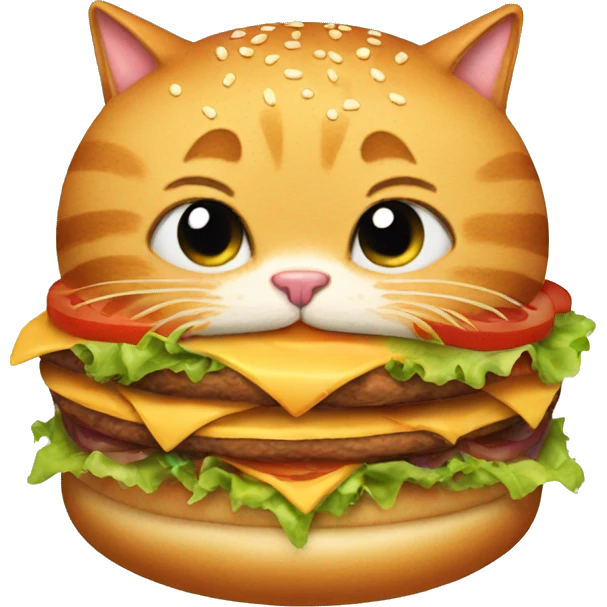 cat with burger face emoji