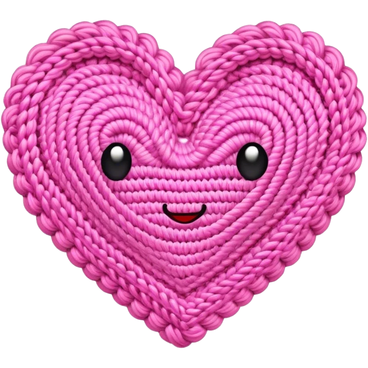 crocheted pink heart emoji