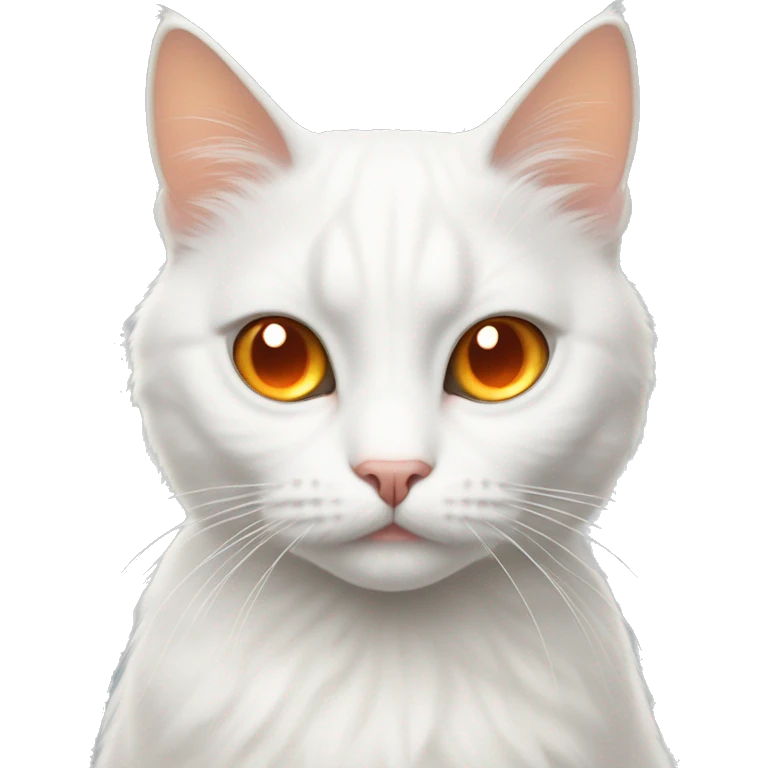 White cat with orange eyes woth bows on her head emoji