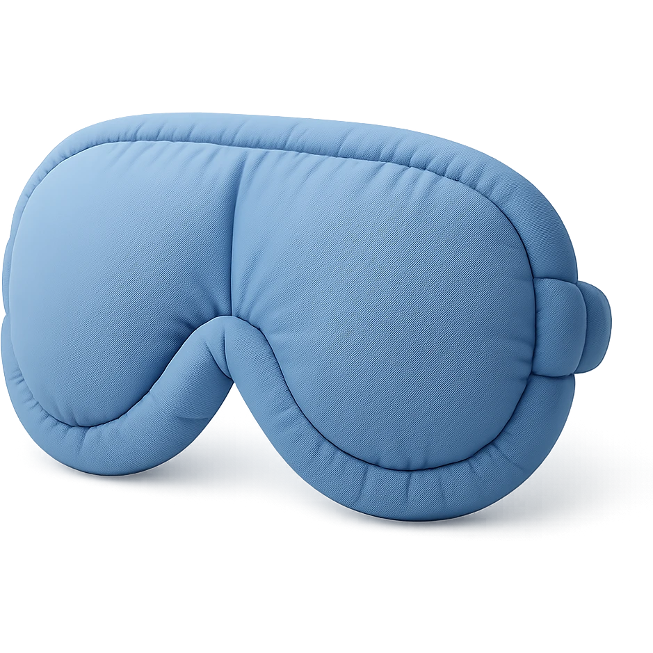 simple blue sleep eye mask in cushion style emoji