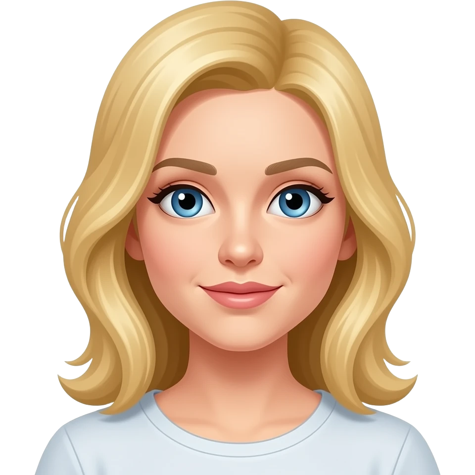 У блондинки голубые глаза emoji