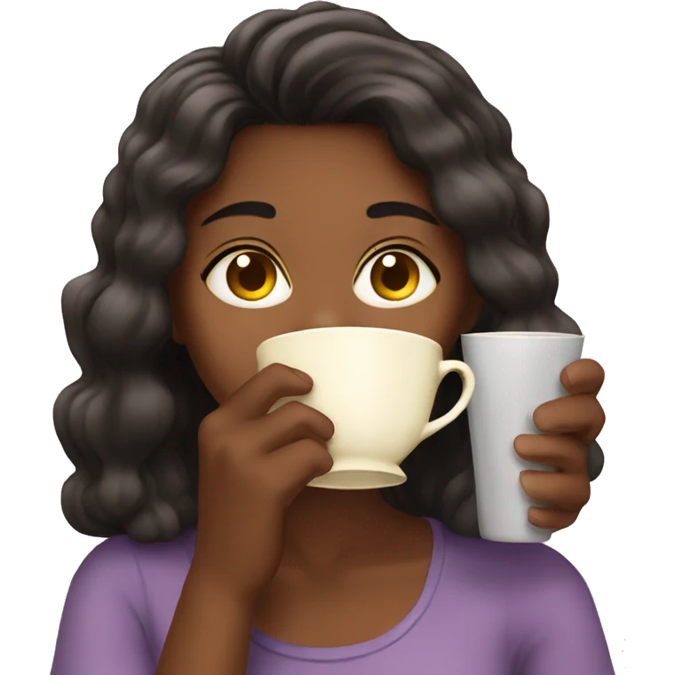 Girl sipping tea emoji