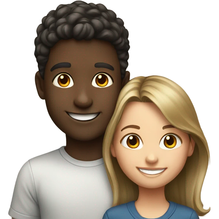 boy and girl portrait smiling emoji