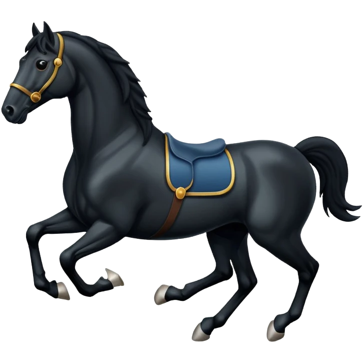 Black horse is running emoji