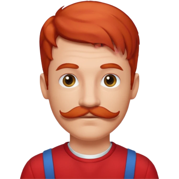 red haired guy with moustache and red outfit emoji