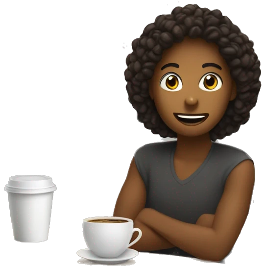 person at a coffee shop introducing th emoji