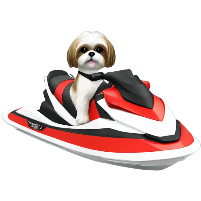 shih tzu on a jet ski  emoji