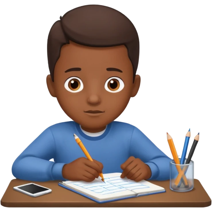 boy drawing pic grandpa on notebook emoji