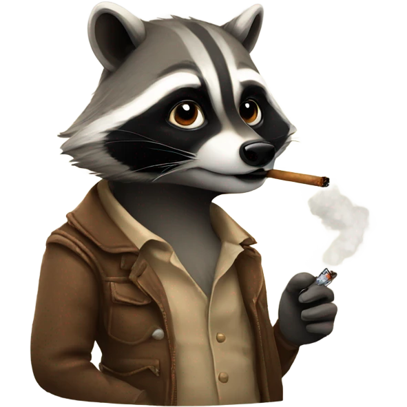 raccoon smoking emoji