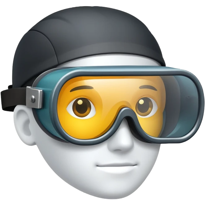 protective welding glasses, frameless design with dark tinted lenses, safety eyewear emoji