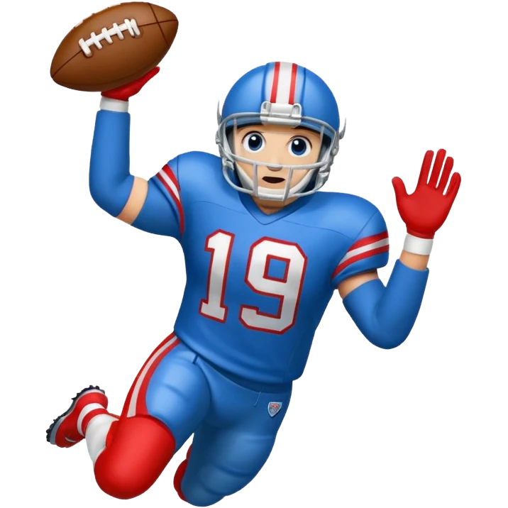 touchdown blue (#00A3E0) and red (#F9423A) emoji