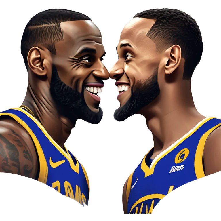 LeBron James kissing Steph Curry emoji