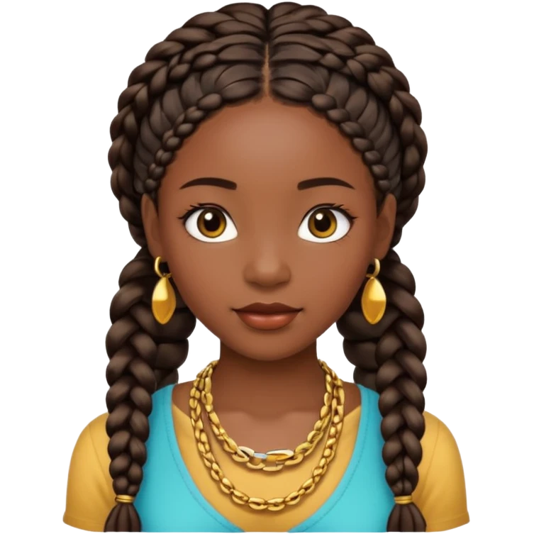 A beautiful black girl with braids emoji