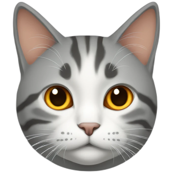mostly gray and white, with a little orange, fat female cat emoji