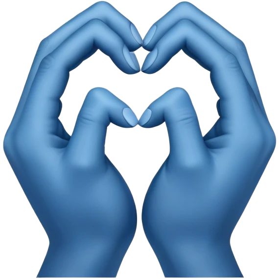 heart hands blue emoji
