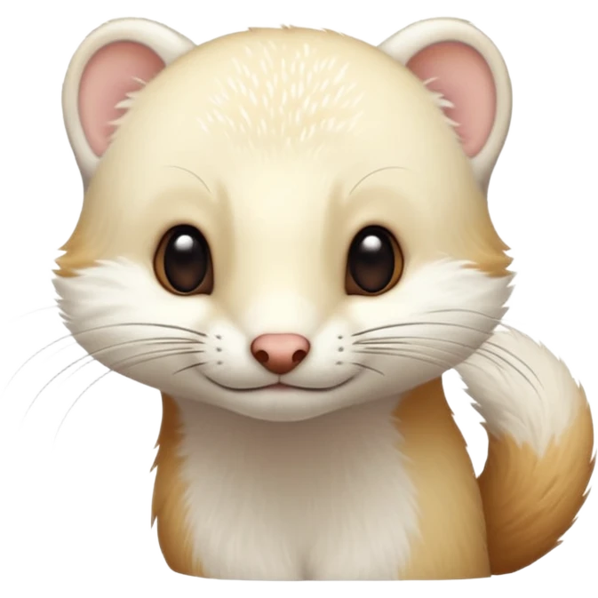 White stoat rubbing head emoji