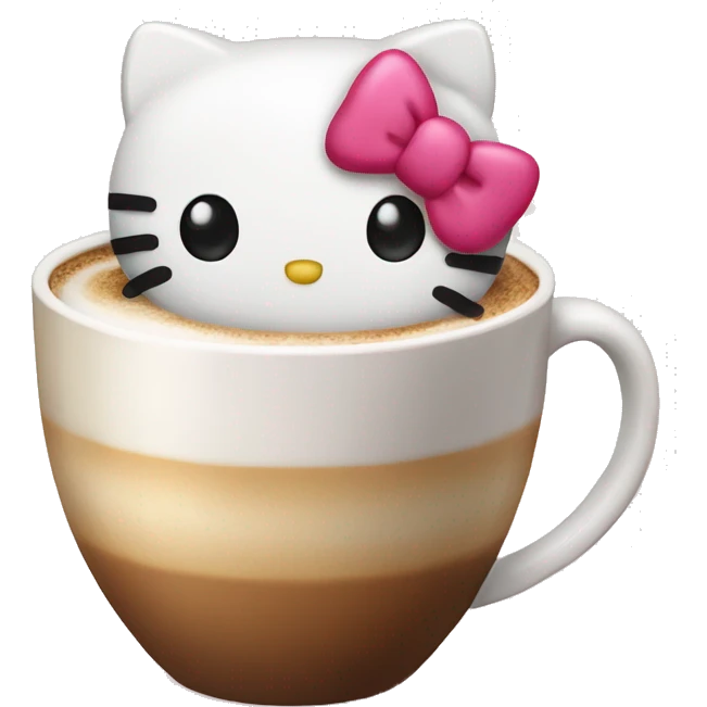 Hello kitty with a latte emoji