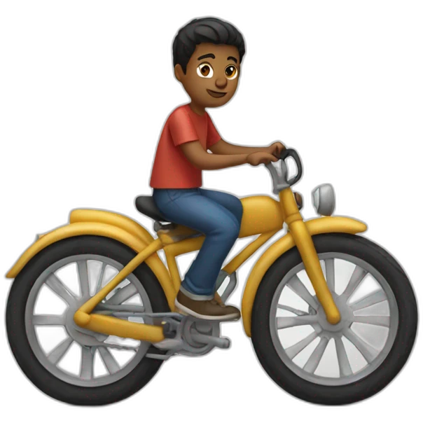 One boy sit inthe bike emoji