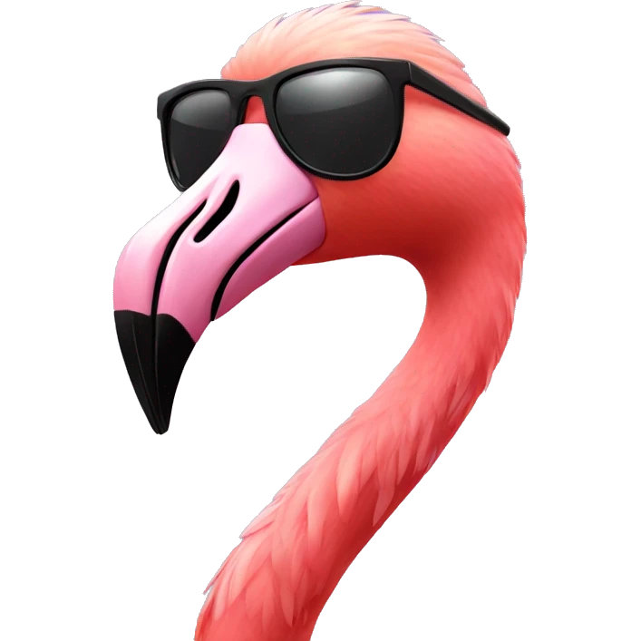 a flamingo with sunglasses  emoji