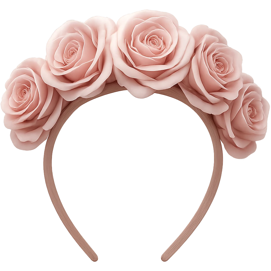 pink rose headband, elegant and modern emoji