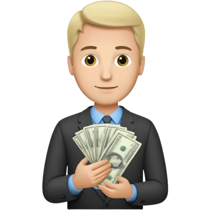 rich guy with money in hand emoji