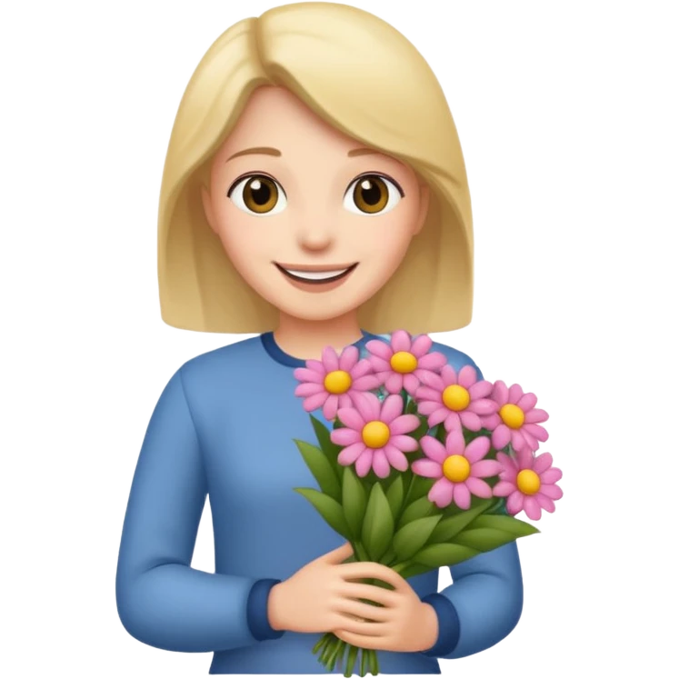flower-holding person bouqet emoji
