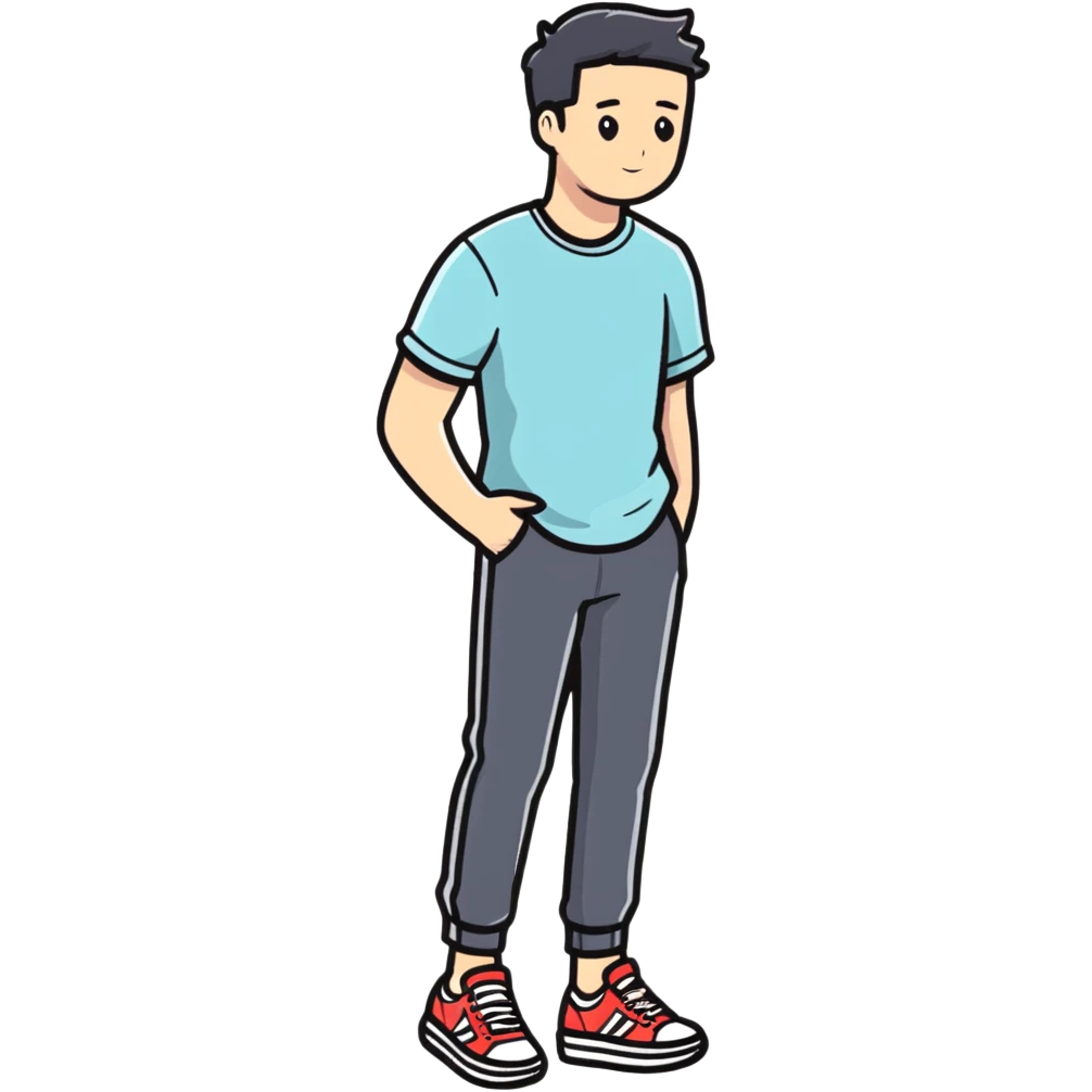 Full body person wearing casual outfit with sneakers emoji