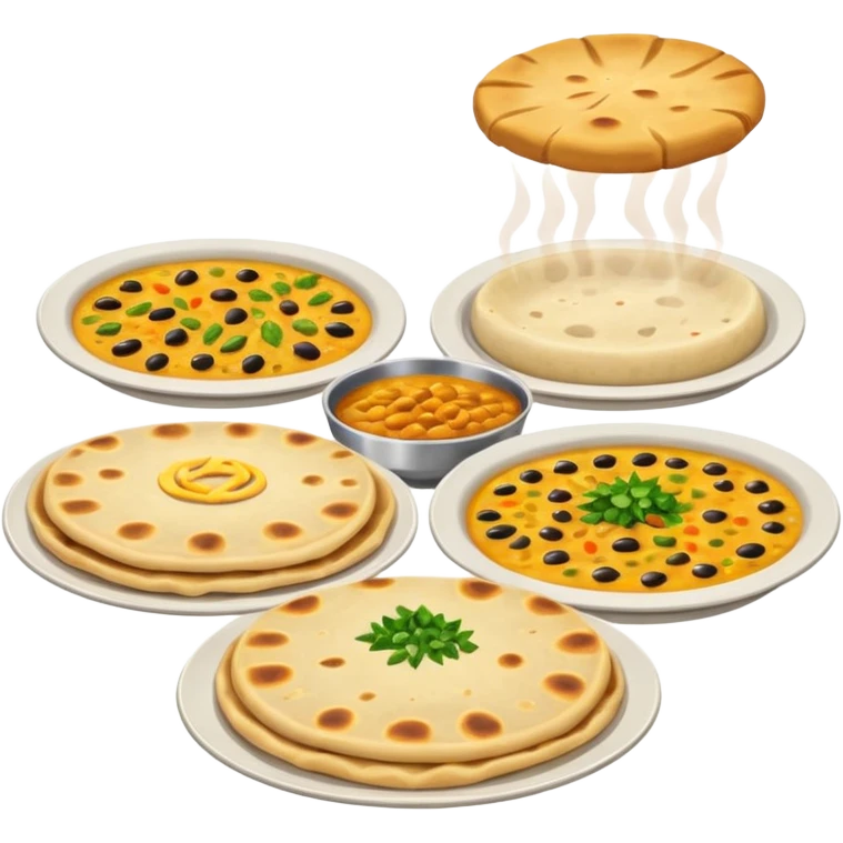 Roti shak dal and bhat emoji