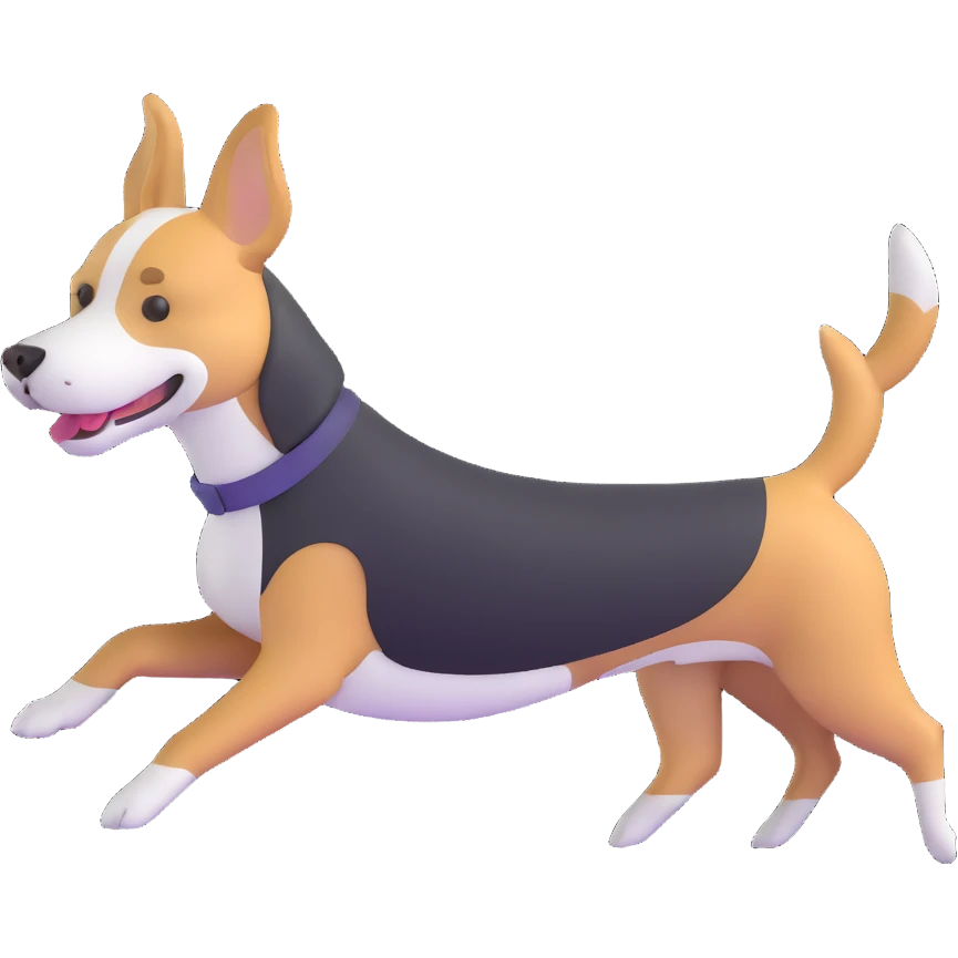 fast running black and white dog emoji