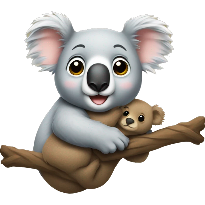Un koala avec un petit ours emoji