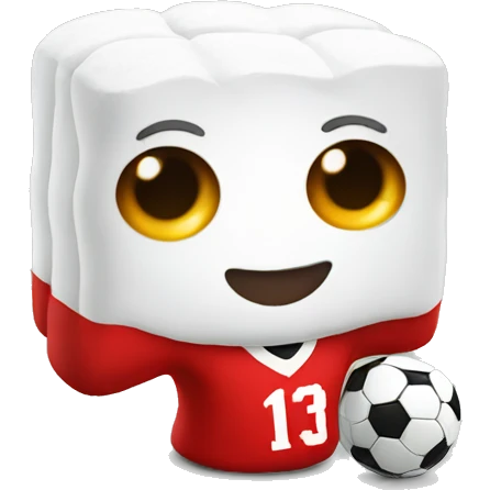 Marshmallow with soccer jersey 13 emoji