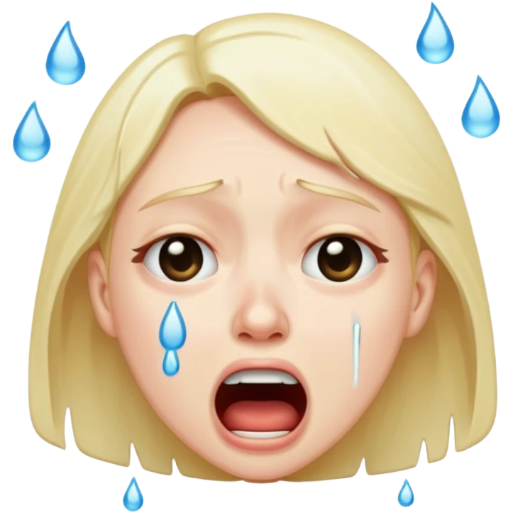 realistic loudly crying face emoji
