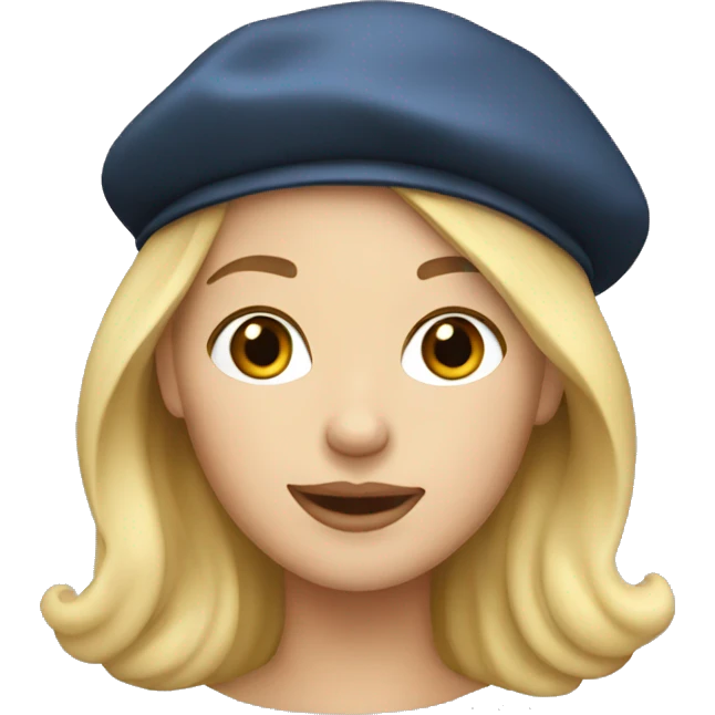 blonde woman in a beret emoji