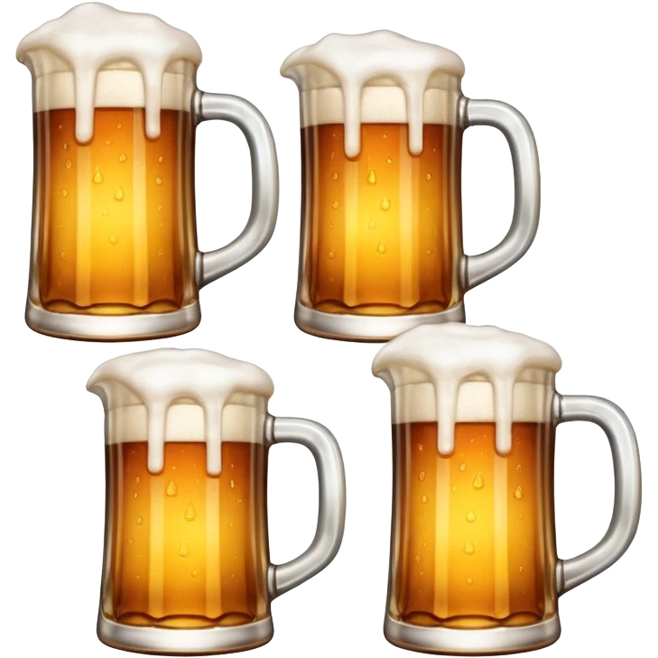 4 beers in glass jugs  emoji