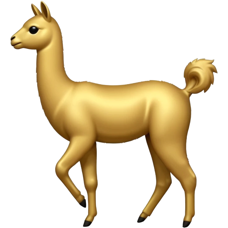 A silhouette of a small golden llama dancing emoji