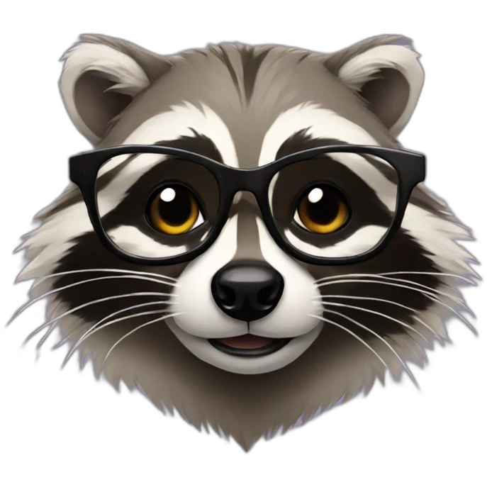 racoon in glasses emoji