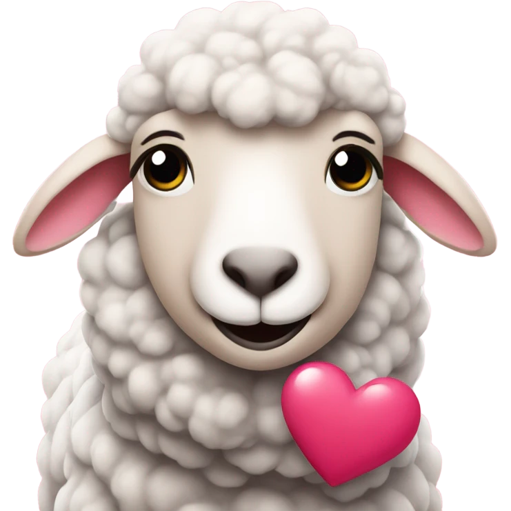 Sheep being in love, pink flur  emoji
