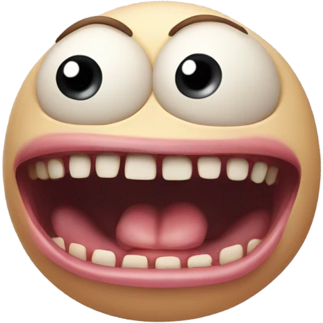 Horrific creature with lots of excess skin. vertical mouth emoji